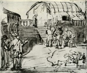 The Ark of Noah -- Pen and Ink -- Rembrandt